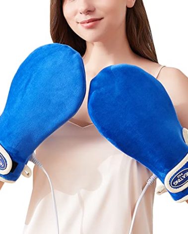 CAMECO Electric Heated Mittens for Hands & Fingers, Heating Pad & Gloves for Carpal Tunnel, Arthritis, Tendonitis Pain Relief, Auto Shut Off Heat Therapy Hands Warmers for Men Women, 86-158℉ (A Pair)