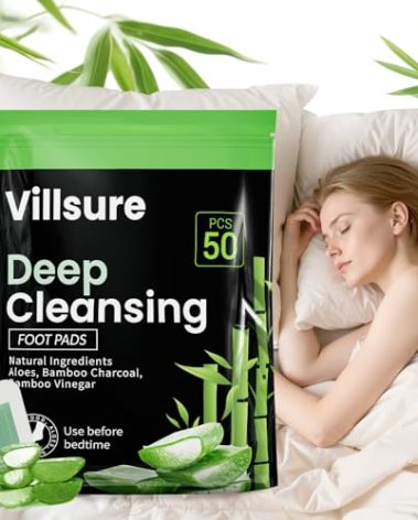 Villsure Deep Cleansing Foot Pads,50 Packs Bamboo Foot Pads. Use during sleep to improve sleep and support body cleansing. May Relieves Stress and Fatigue,It is a good gift for family members.