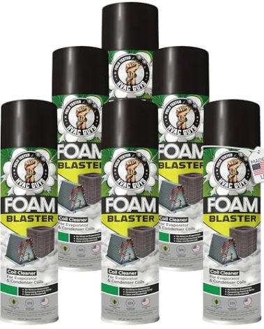 Foam Blaster AC Coil Cleaner for AC Unit 6-Pack | No Rinse Formula for Evaporators & Condensers | Neutral Citrus Scent
