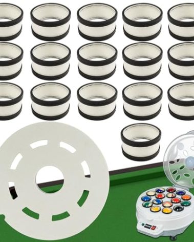 HEIOOM Billiard Ball Cleaning Machine Wool Ring 16 Billiard Ball Cleaner Wool Circle 1 Sheet of Cleaner Felt Long Service Life for Pool Ball Cleaning Machine Replacement Spare Parts
