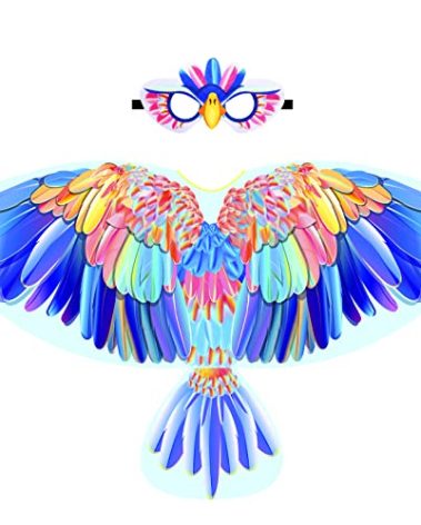 iROLEWIN Eagle-Bird-Wings-Costume for Kids and Bird Mask Owl Dress-Up Costumes for Girls Boys Play Halloween Party Favors