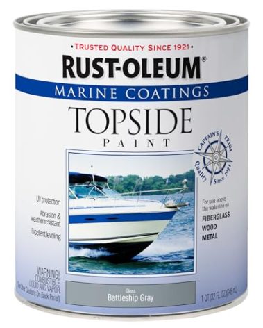 Rust-Oleum Available 207005 Marine Topside Enamel Paint, Battleship Gray, 1-Quart, 32 Fl Oz (Pack of 1)(Packaging May Vary)