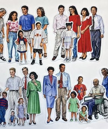 Story Time Felts Set of 4 Families 27 Multicultural Diverse Felt Figures for Flannel Board- Precut