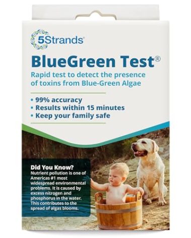 5Strands Blue Green Algae Test Kit, On Site Lake & Pond Water Testing, Water Safety Test, Algae Detection, Fast 15 Minute Results
