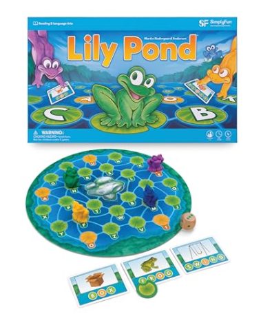 SimplyFun Lily Pond - Educational Game to Practice Early Reading and Spelling - an Engaging and Fun Toddler Game - 2 to 4 Players, Ages 4 & Up