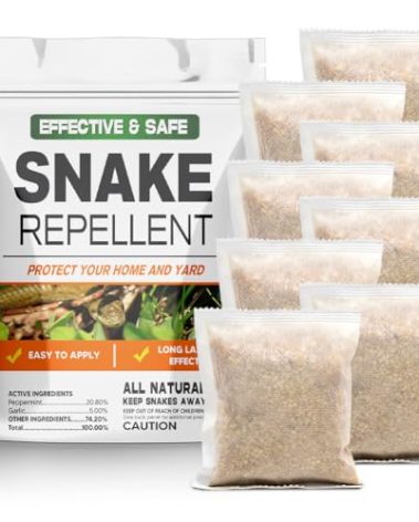 LEBMP Snake Repellent for Yard Powerful, Snakes Away Repellent for Outdoors, Snake Deterrent Pet Safe Indoor, Yard Snake Out Repellant, Keep Snake Out of Home, Garden, Garage, Camping - 8 Pouches
