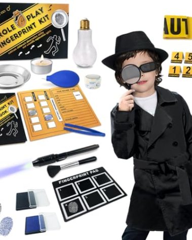 Spy Kit for Kids Detective Outfit Fingerprint Toys Gifts for 5 6 7 8 9 10 11 Year Old Boys Girls Investigation Role Play Dress Up Costume Educational Science Secret Agent Finger Print Identification
