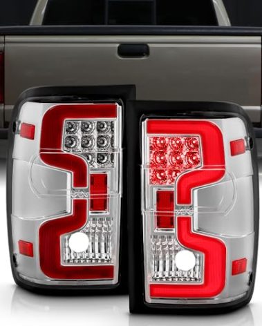 KEEKPO - For 2001-2011 Ford Ranger Upgrade Style Chrome LED Tube Tail Lights Brake Lamps Assembly Replacement Left+Right