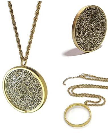 Seal of The Seven Archangels + 72 names of God + 1FitAll King Solomon Coin bezel kabbalah seal talisman Necklace