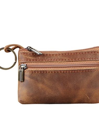 Coin Purse for Men,Coin Pouch for Men,Genuine Leather Mens Tray Purses Coin Purse Cash Change Wallet Key Holder Money Pouch (brown)