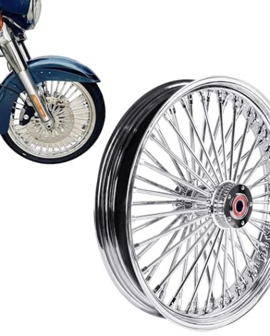 FatFlex 21 * 3.5'' Stainless Steel Spokes Front Dual Wheels W/ABS Bearing for 2008-later Touring 21 Inch Harley Wheels and Rims Updating-2135FD-25SM-CCC