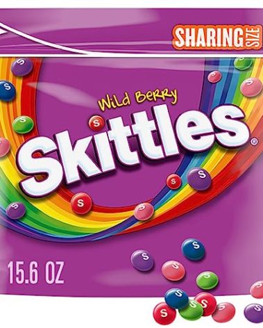 SKITTLES Wild Berry Chewy Candy Share Size Tear and Share Movie Night Party Favor Candy Snack, 15.6 Oz Resealable Bag