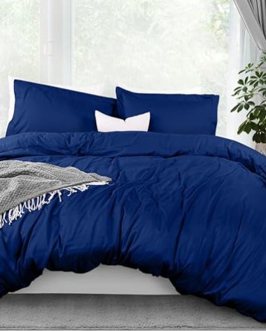 Utopia Bedding Duvet Cover Queen Size - 3 Piece with Zipper Closure - 1 Comforter Cover 90X90 Inches & 2 Pillow Shams 20X26 Inches (Royal Blue) Comforter Not Included