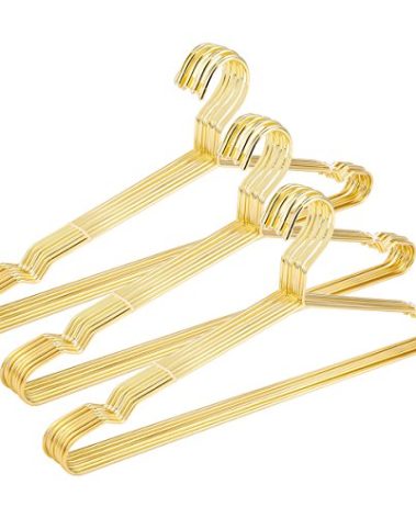 17.7" Strong Metal Wire Clothes Hangers, Coat Hanger, Standard Suit Hangers, Metal Shirt Dress Hanger Rack, 30 Pack, Gold
