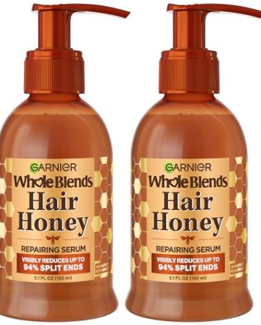 Garnier Whole Blends Honey Treasures Hair Honey Repairing Serum for Long, Damaged Hair, 5.1 Fl Oz, 2-Count (Packaging May Vary)