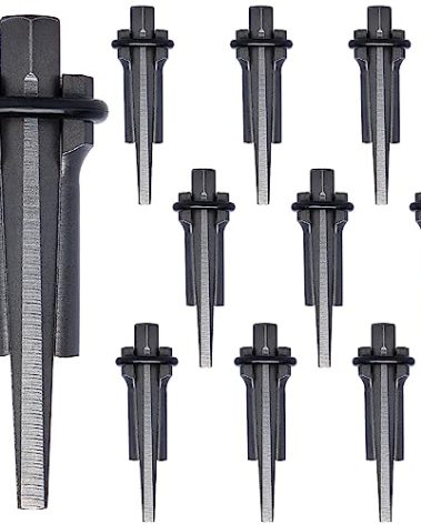 CenterZ 10 Sets Rock Splitter, 3/4 inch Diameter with 2 inch Depth Drill Hole Fitted Stone Splitting Tools, Spring Steel Wedge and Feather Shims Hand Tools for Masonry, Concrete Marble Granite Cutting