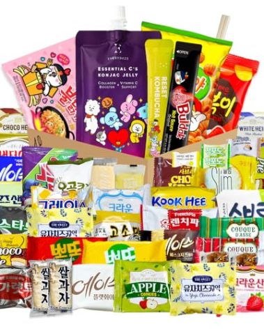 Korean Snack Box 48 Count - Variety of Individually Wrapped Korean Snacks with Chips, Cookies, Ramen and Candy for Kids, Children, College Students, and Adults. Gift Box for K-Food Lovers - Journey of Korea