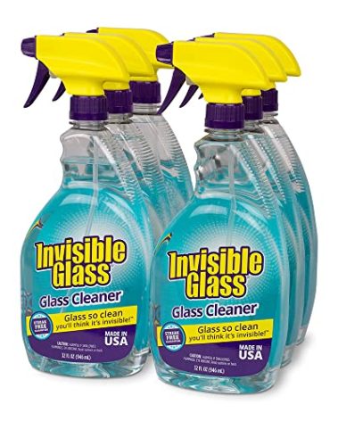 Invisible Glass 92194-6PK Premium Glass and Window Cleaner for Auto and Home Cleans Glass, Windows, Mirrors, and More, Streak-Free, Ammonia-Free, Tint-Safe, 32 Fl Oz (Pack of 6)