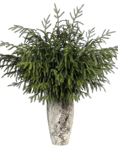 Real Touch Norfolk Pine Branch - 36" Artificial Christmas Green Plants Branches Faux Greenery Stem Fake Pine Picks for DIY Crafts Garland Wreath Xmas Indoor Outdoor Home Decor (8 Pcs)