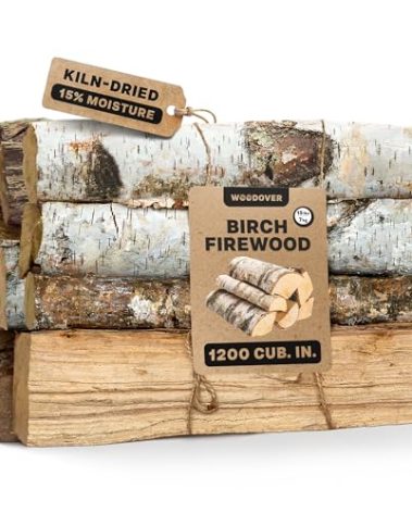 15" Birch Firewood Logs – 1200 cub. in, 15–20 lb | Kiln-Dried & Seasoned Hardwood for Fire Pit, Fireplace, Pizza Oven | Bright Flames & Pleasant Aroma for Cozy Atmosphere | Split Wood for Solo Stove