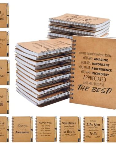 20 Pcs Employee Appreciation Gifts Bulk - 10 Sets of Inspirational Spiral Notebooks with Motivational Pens, Small Notepads for Coworkers, Office Staff, Team, Volunteer, Nurse, Teachers, Thank You Gifts