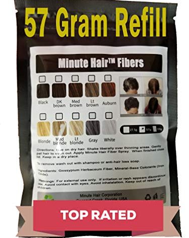 Hair Building Fibers Medium Brown 57 Grams (2 oz) Minute Hair Refill Hair Loss Concealer That You Can Use for Your Bottles From Competitors Like Toppik, Xfusion (Medium Brown)