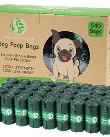 GREENER WALKER Poop Bags for Dog Waste-540 Bags,Extra Thick Strong 100% Leak Proof Dog waste Bags (Deep Green)