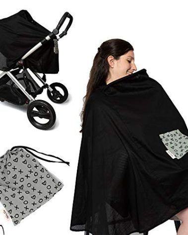 Milky Chic Nursing and Breastfeeding Poncho - Patent Pending 360 Full Coverage Wired Nursing Cover and Apron - Breathable, Soft Cotton - Carseat, Stroller Canopy - Multifunctional Baby Shower Gifts