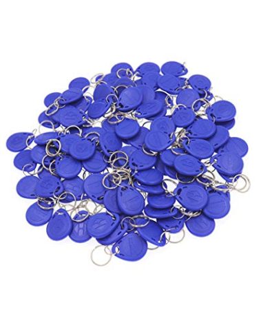ETEKJOY 100 PCS 125KHz RFID Key Fob Proximity ID Card Token Tag Keypad Card for Door Entry Access Control System for Security Lock Wholesale, Read Only (Blue)
