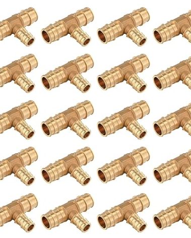(Pack of 20) EFIELD Pex A Full Flow Expansion Brass Fittings 3/4"x 3/4"x 1/2" Reducing Tee ONLY For Pex-A Tubing Connection, ASTM F1960,(PEX1960168)