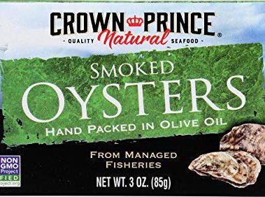 Crown Prince Natural Smoked Oysters in Pure Olive Oil, 3 Ounce