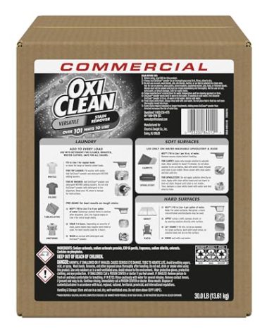 OxiClean Versatile Stain Remover Professional, 30 LB Box