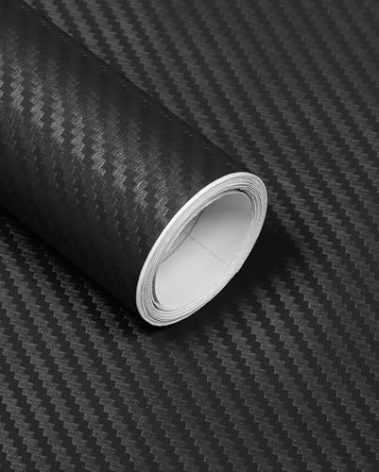 Lypumso 3D Black Carbon Fiber Vinyl Wrap, Car Wrap Film Roll with Air-Release Technology for DIY Use, Car Auto Decal Exterior and Interior Wrapping Film, Vehicle Self Adhesive Sticker 1ft x 10ft