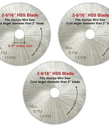 3 Pack 2 5/16" x 100T x 3/8" HSS Saw Blades -for Mini Miter Cut Off Chop Saw for Jounjip, Anaconda, Drill Master Benchtop Saws by JOUNJIP