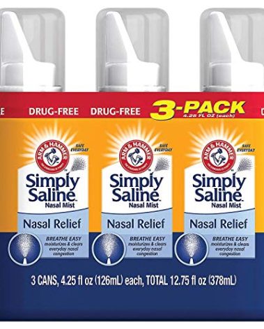 Simply Saline Adult Nasal Mist, Original, Giant Size, Special Multisize of 3 Pack (4.25 Oz Each)