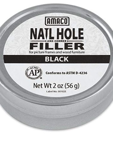 Amaco Nail Hole and Corner Filler for Wood, 2 Oz Tin, Black