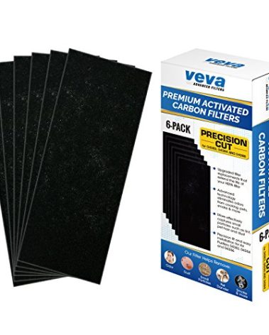VEVA Pre-Filter Replacement Compatible with Hamilton Beach 04383, 04384, 04386 Air Purifier - 6 Pack - Smoke and Odor Eliminator Carbon Filters