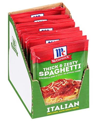 McCormick Thick & Zesty Spaghetti Sauce Mix, 1.37 oz (Pack of 12)