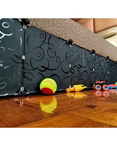 QIYIHOME Toy Blocker, Extra Tall Size Gap Bumper for Under Bed, Stop Pets Toys Going Under Bed or Sofa Couch, Easy to Install, 11.8" Height 83" Length,Black