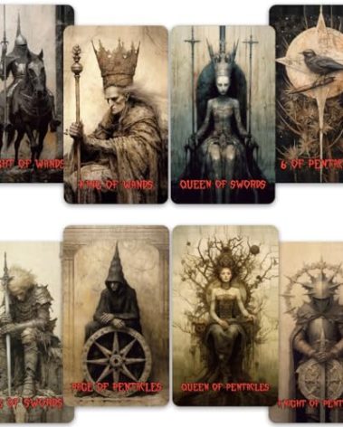 CRAFTERIAN Horror Tarot Cards, 78 Cards Deck with Foil Edges, Original for Beginners and Experts with Guide Book, Fortune Telling Game, Divination Tools for All Skill Levels.