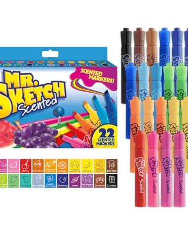 Mr. Sketch Scented Markers, Chisel Tip Marker, Assorted Colors, 22 Count