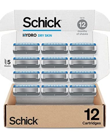 Schick Hydro Dry Skin Razor Refills for Men, 12 Count