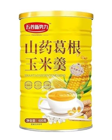 Corn Soup Powder Chinese Can，chinese food，Yam and Pueraria Corn Powder，Ready-To-Eat Breakfast Porridge, 600g,21Oz