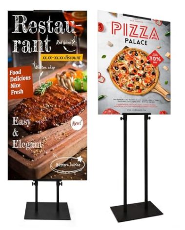 1 Pack Floor Poster Board Stand, Double-Sided for Board & Foam Sign, Adjustable Metal Sign Holder, Height Up to 82Inches Poster Stand for Display Pedestal Sign Stand