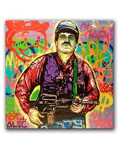 Alec-Monopolys Graffiti El Chapo Canvas Art Poster And Wall Art Picture Print Modern Family Bedroom Decor Posters 16x16inch(40x40cm)