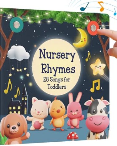 LEARNING BUGS Nursery Rhymes – Sing Along with 28 Favorite Nursery Rhymes, Musical Books for Toddlers, 28-Button Music Book, Musical Toys for Toddlers 1-3