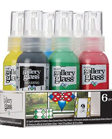 Gallery Glass, Basic Stained Kit, 6 Piece Glass Paint Set for DIY Arts and Crafts, Perfect for Beginners and Artists, 1 Count (Pack of 1)