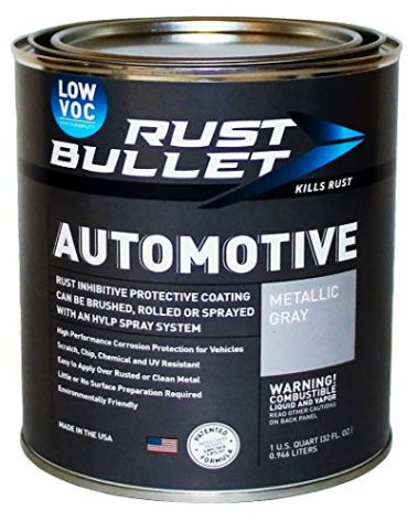 RUST BULLET Automotive - Metallic Gray - 1 Quart - Low VOC - Anti-Rust Paint for Cars and Trucks, Easy Application, UV Resistant, No Primer Needed, Durable Finish