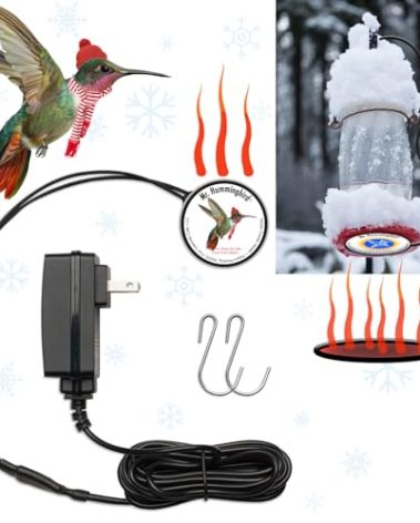 Hummingbird Feeder Heater Warmer, Prevents Nectar from Freezing, Fits Most Feeders, Easy Peel and Stick
