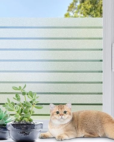Coavas Window Privacy Film Frosted Glass Window Film Heat Blocking Window Cling Decorative Frosting Film Static Cling Vinyl Door Coverings Home Tint Blinds, 17.5 x 78.7 inch, Pure